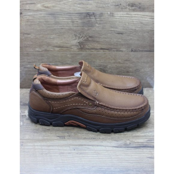 Camel Crown men's khaki leather comfort walking loafers slip on shoes 13 - Picture 5 of 15